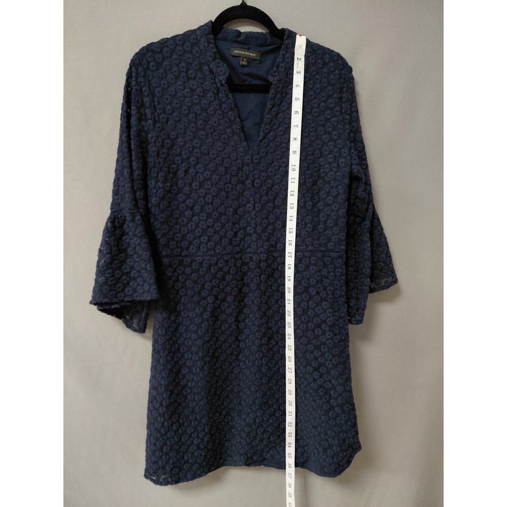 BANANA REPUBLIC Blue Shift Short Dress Women Size 12 - Picture 7 of 15